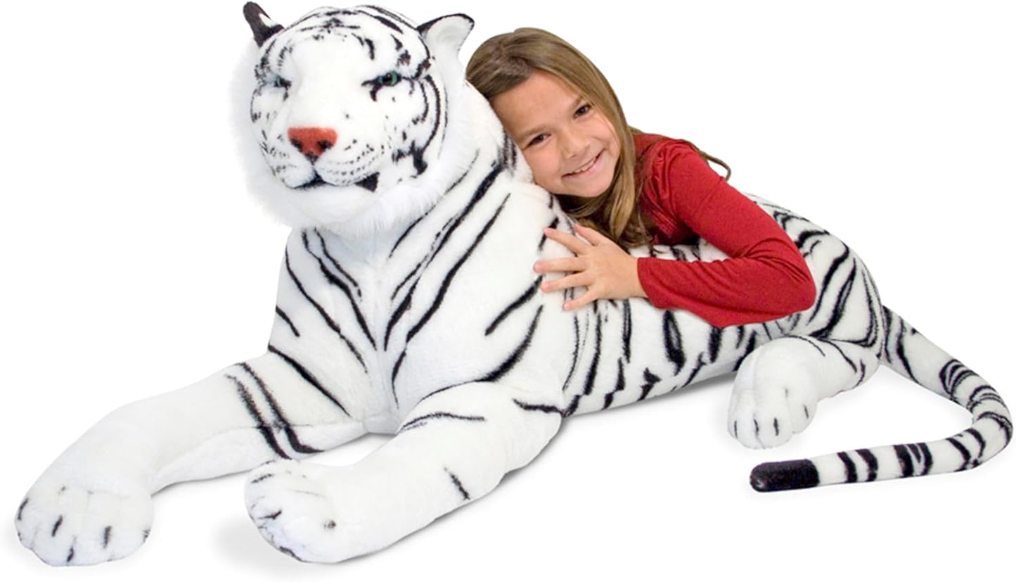 Melissa & Doug Giant Siberian White Tiger - Lifelike Stuffed Animal