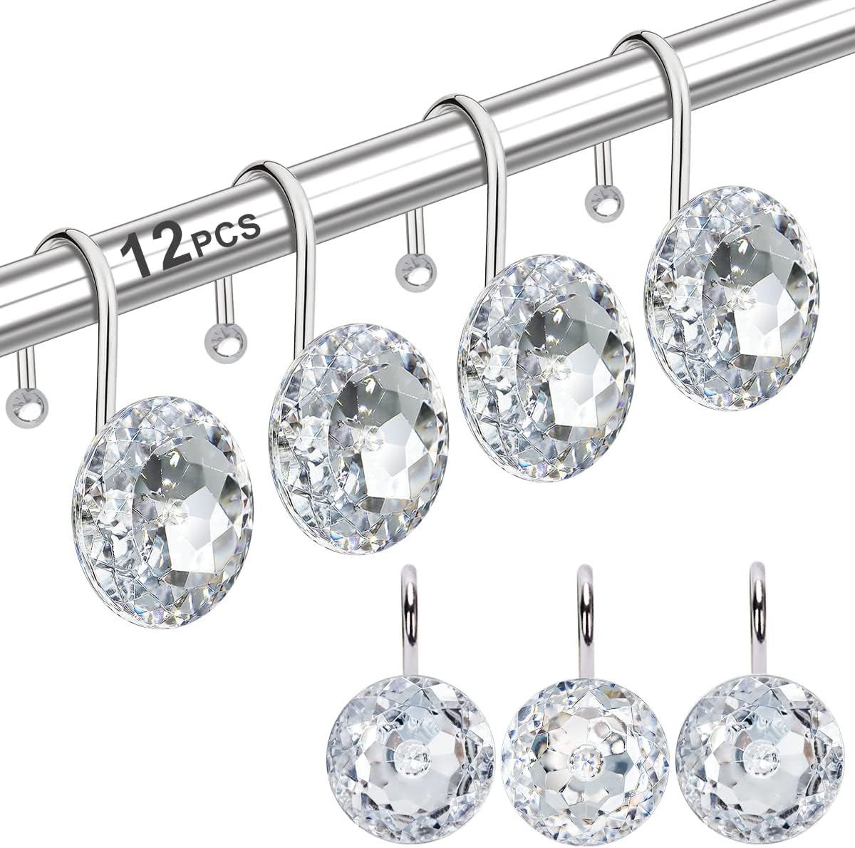 Sparkle Your Shower with Rhinestone Hooks