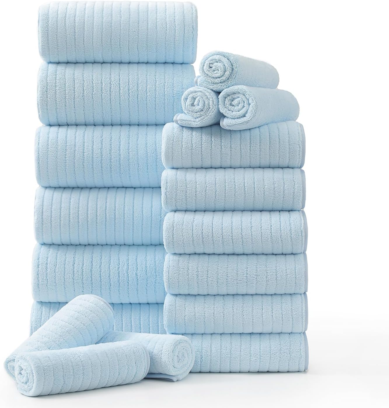 Luxurious 18 Piece Family Bath Towel Set for Home and Spa