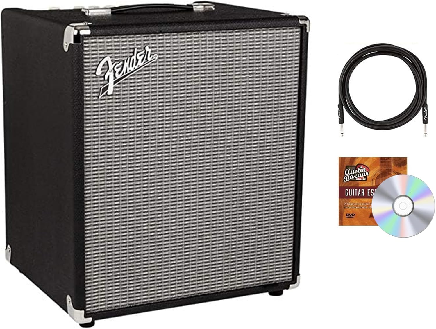 Fender Rumble 100 Bass Combo Amplifier Bundle with Cable & DVD