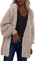 Women Open Front Long Cardigan Sweater - Slouchy Fall Layer