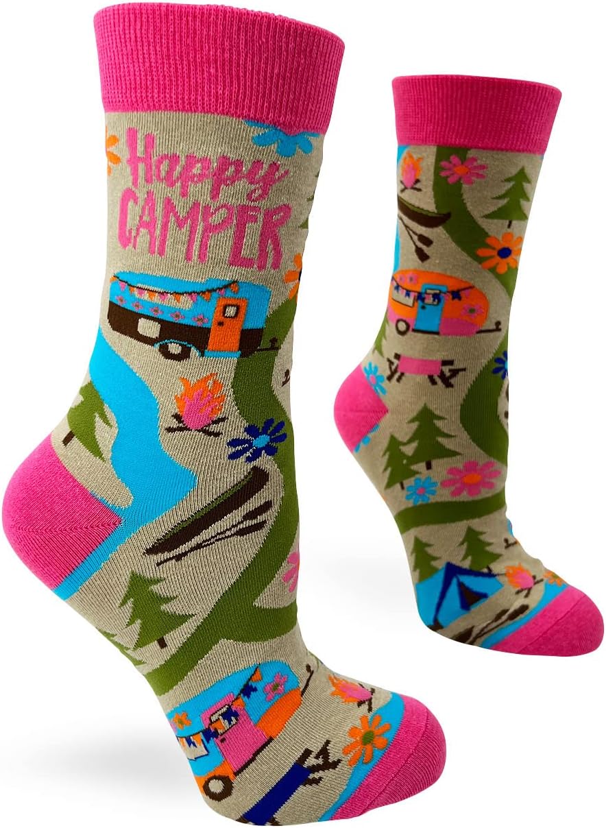 Happy Camper Camping Crew Socks - Cozy Adventure Essential