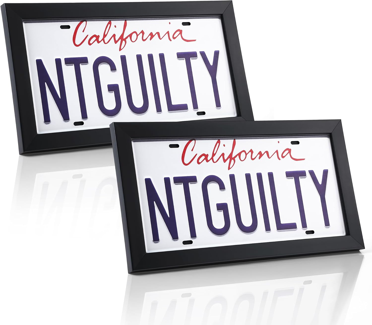 Modern Black License Plate Frame for Stylish Wall Display