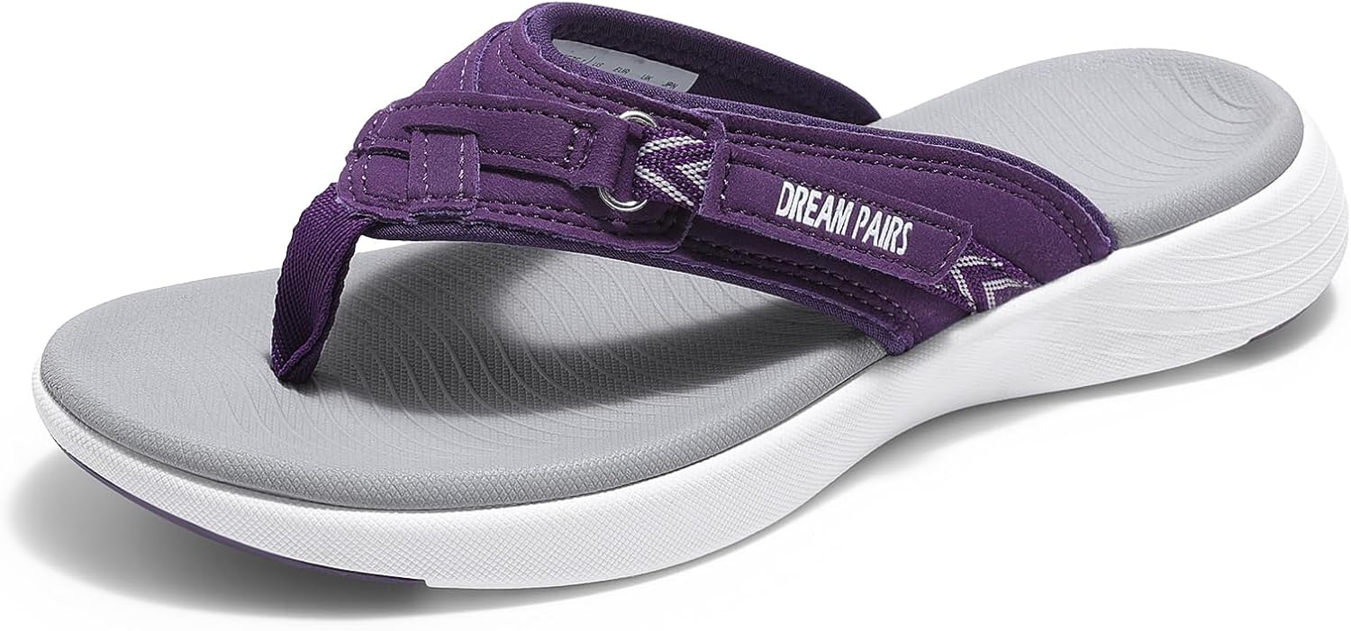 DREAM PAIRS Women's Arch Support Flip Flops for Comfort