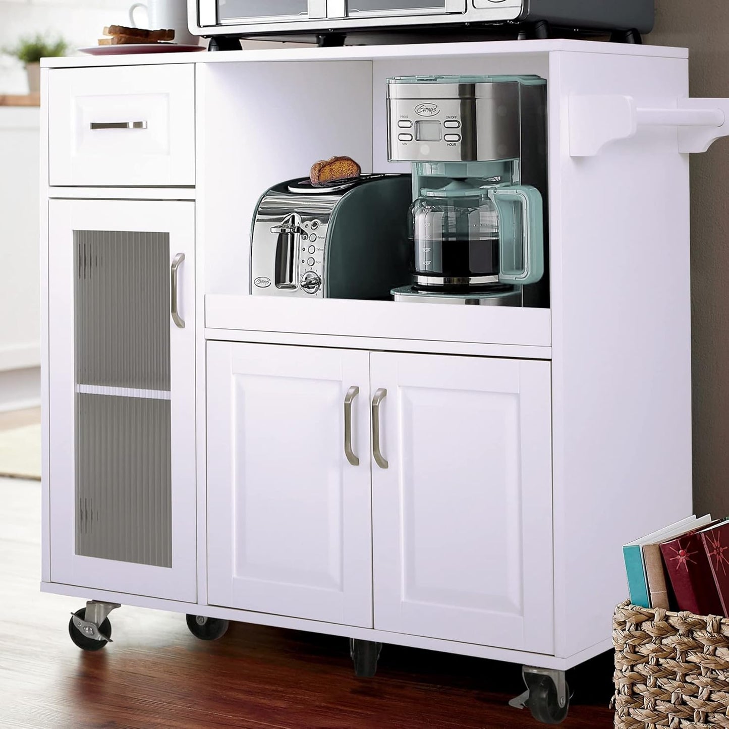 Mobile Kitchen Organization - PHI VILLA Microwave Cart