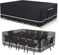 Patio Furniture Covers 110L x 84W x 28H - Black with White Border