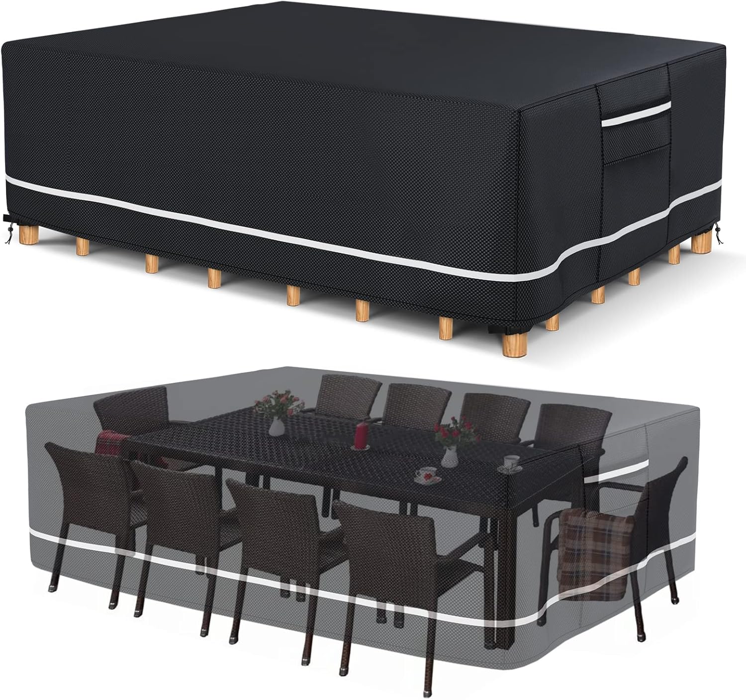 Patio Furniture Covers Waterproof Heavy Duty 600D for Outdoor Use