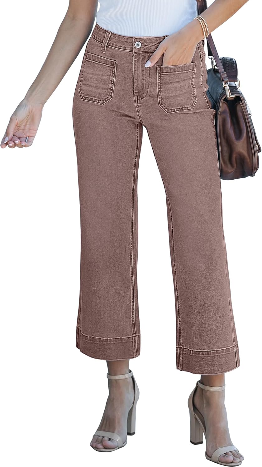 Luvamia Wide Leg Jeans for Women - Trendy High Waisted Flare