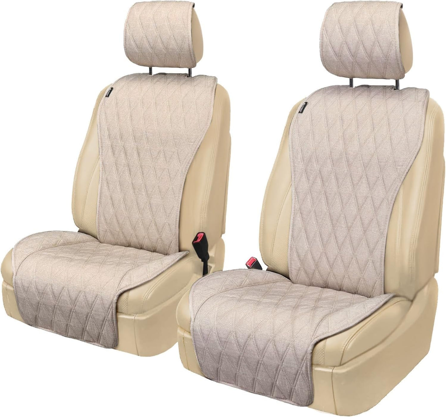 Sideless Car Seat Covers for All Seasons - Beige Cushions