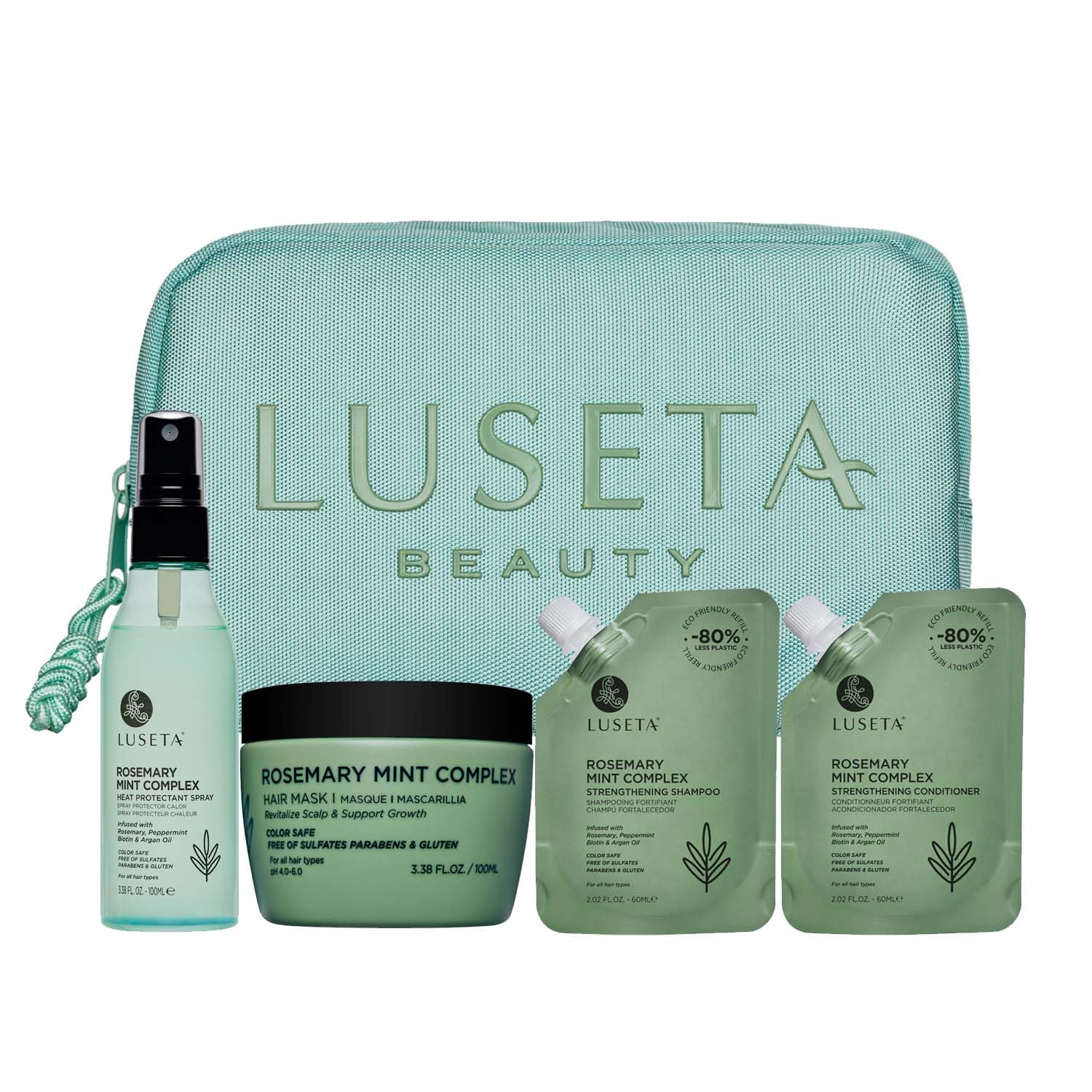 Thickening Travel Size Rosemary Hair Care Set for Scalp Health