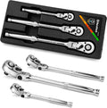 DURATECH 3-Piece Flex-Head Ratchet Set - Reach Tight Spaces Easily