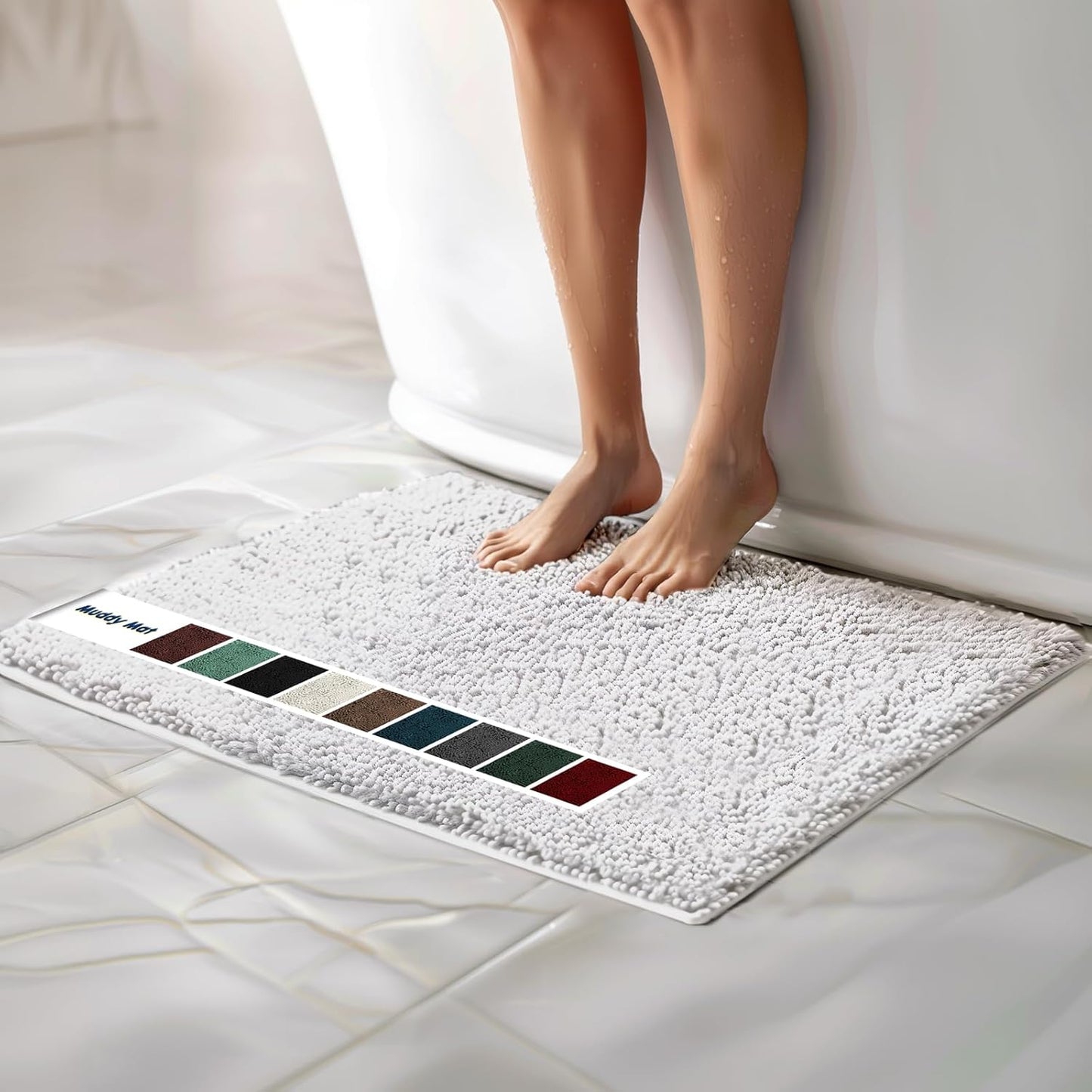 Muddy Mat Chenille Bathroom Rugs Quick Dry Microfiber Mats