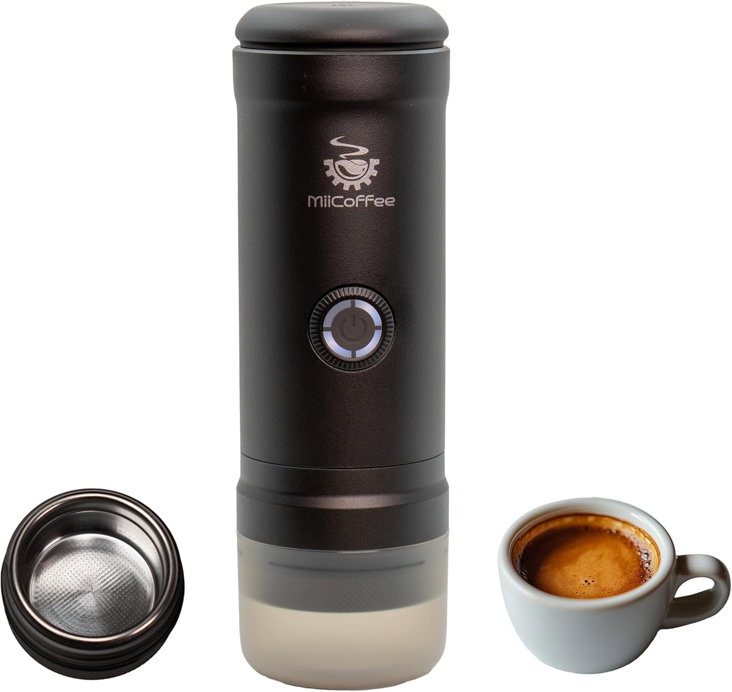 Portable Espresso Maker: Self-Heating & USB-C Charging (Grey)