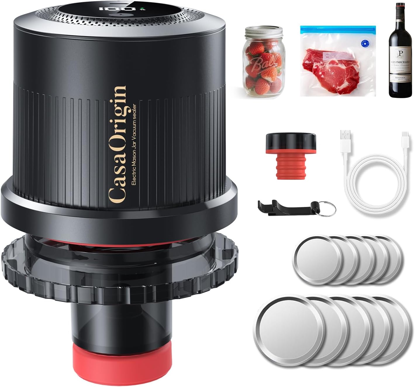 Electric Mason Jar Vacuum Sealer Kit for Perfect Food Storage