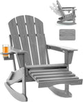 Adjustable Adirondack Rocking Chair with Retractable Ottoman - 4in1