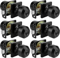 Black Privacy Door Knob Set Matte Black Square Interior (6 Pack)
