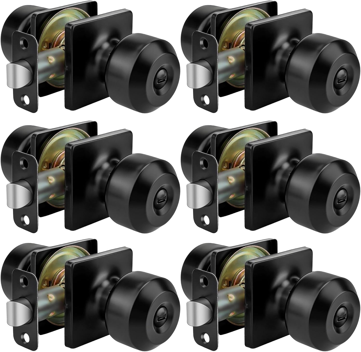 Goldenwarm Black Door Knobs for Privacy in Bedroom and Bathroom