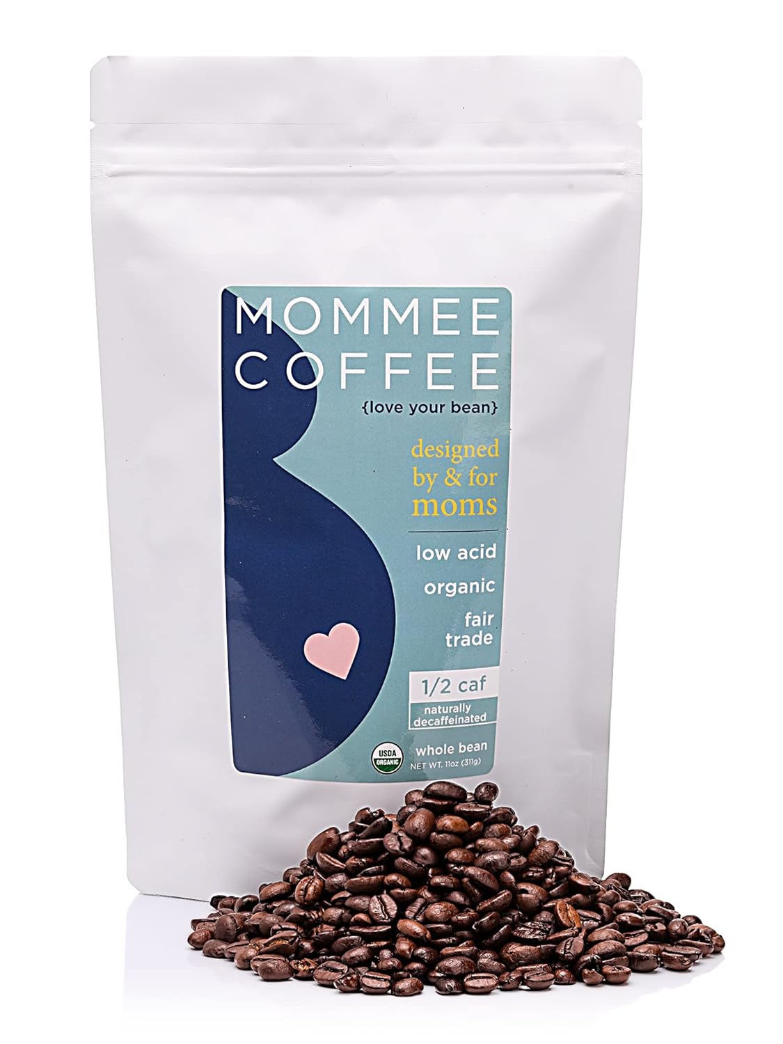 Mommee Coffee Half Caf Low Acid - Smooth Caramel Flavor