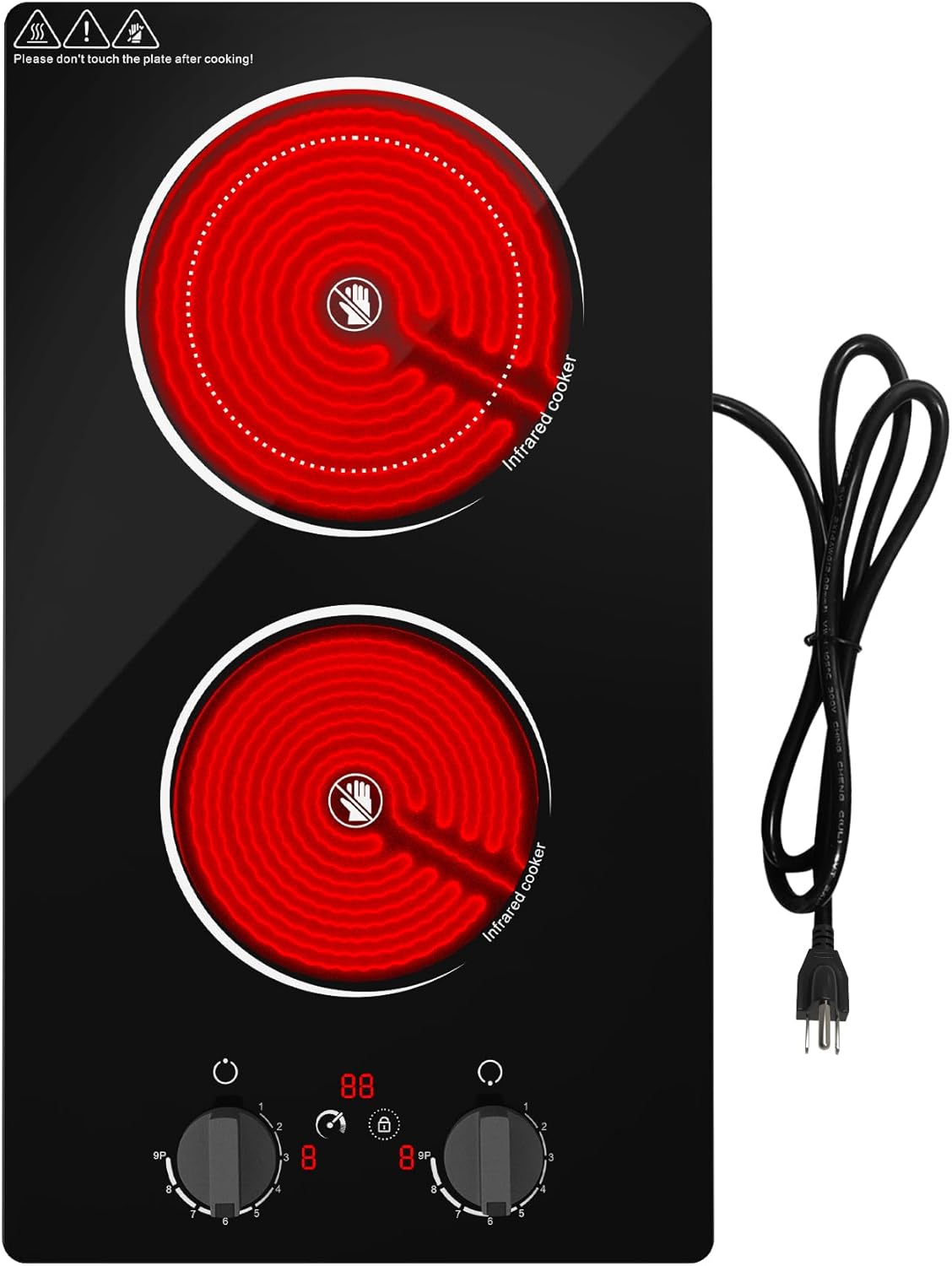 Electric Cooktop with 2 Burners for Efficient Cooking