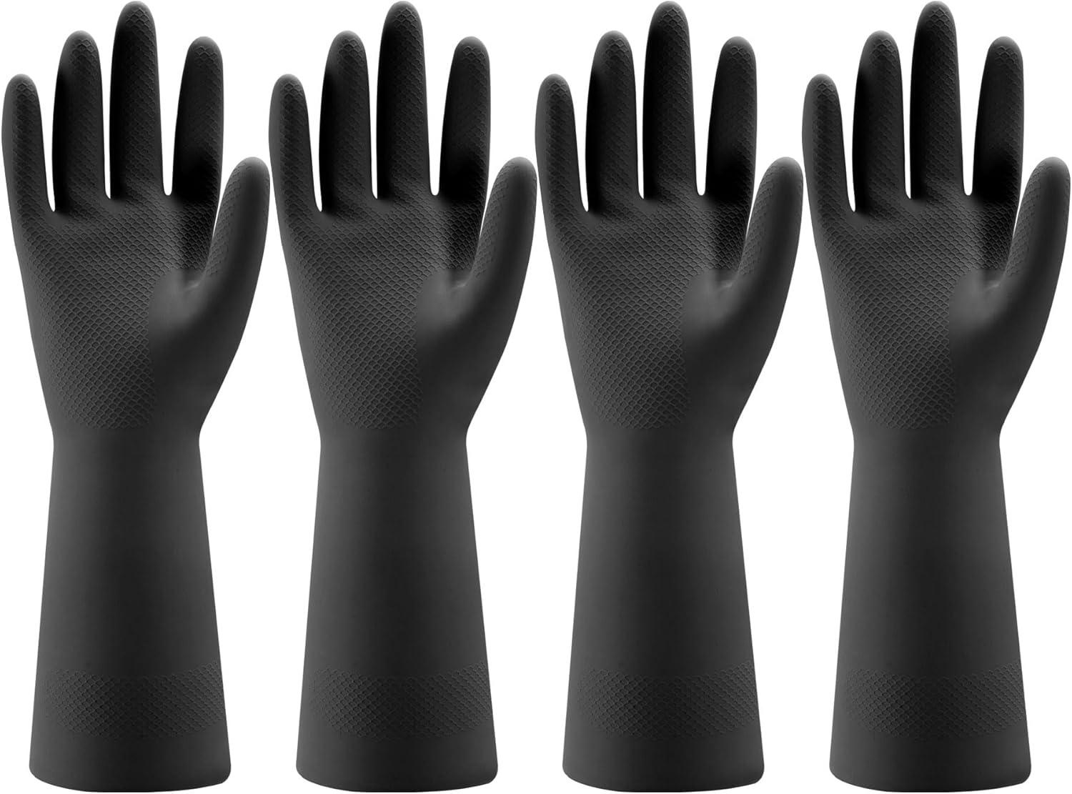 Long-lasting Non-Slip Dishwashing Gloves - 4 Pairs