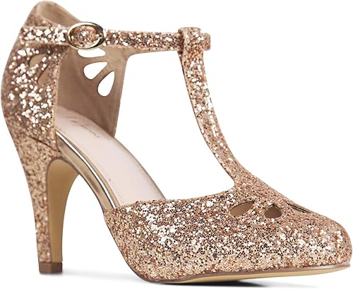 J. Adams Pepper Mary Janes - Vintage Cutout Low Kitten Heels