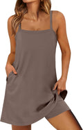 Women Summer Dress Romper with Built-in Shorts - Beach Tennis Style