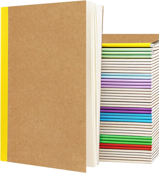 Rainbow Spine Kraft Notebooks 40 Pcs, College Ruled, 60 Pages