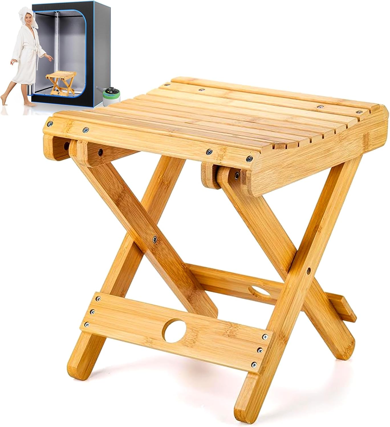 Portable Bamboo Sauna Chair - Relax Anywhere!