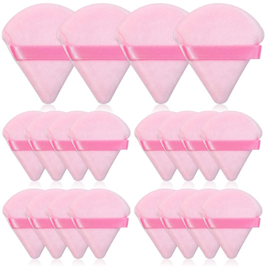20pcs Pink Triangle Powder Puffs - Flawless Face & Eye Makeup Application