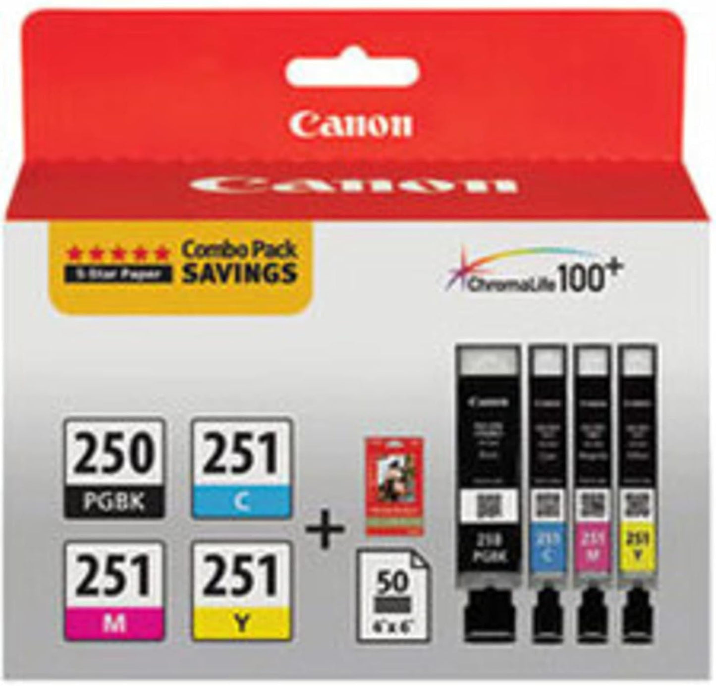 Canon PGI-250/CLI-251 Genuine Combo Pack with Photo Paper