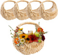 4 PCS Rattan Half Moon Wicker Basket Set - Rustic Wedding & Home Decor