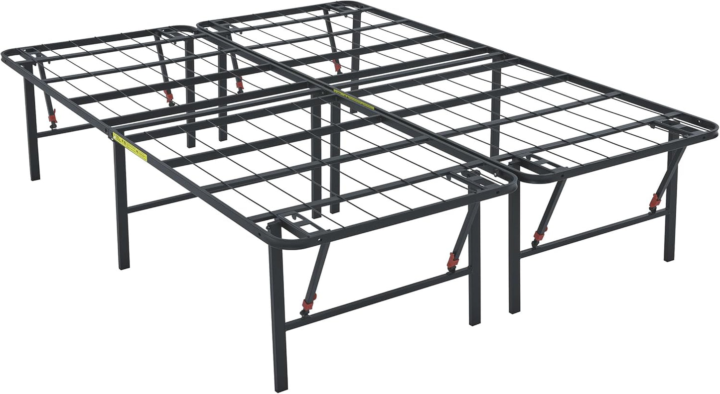 Sturdy King Size Bed Frame with Storage, Tool-Free Setup