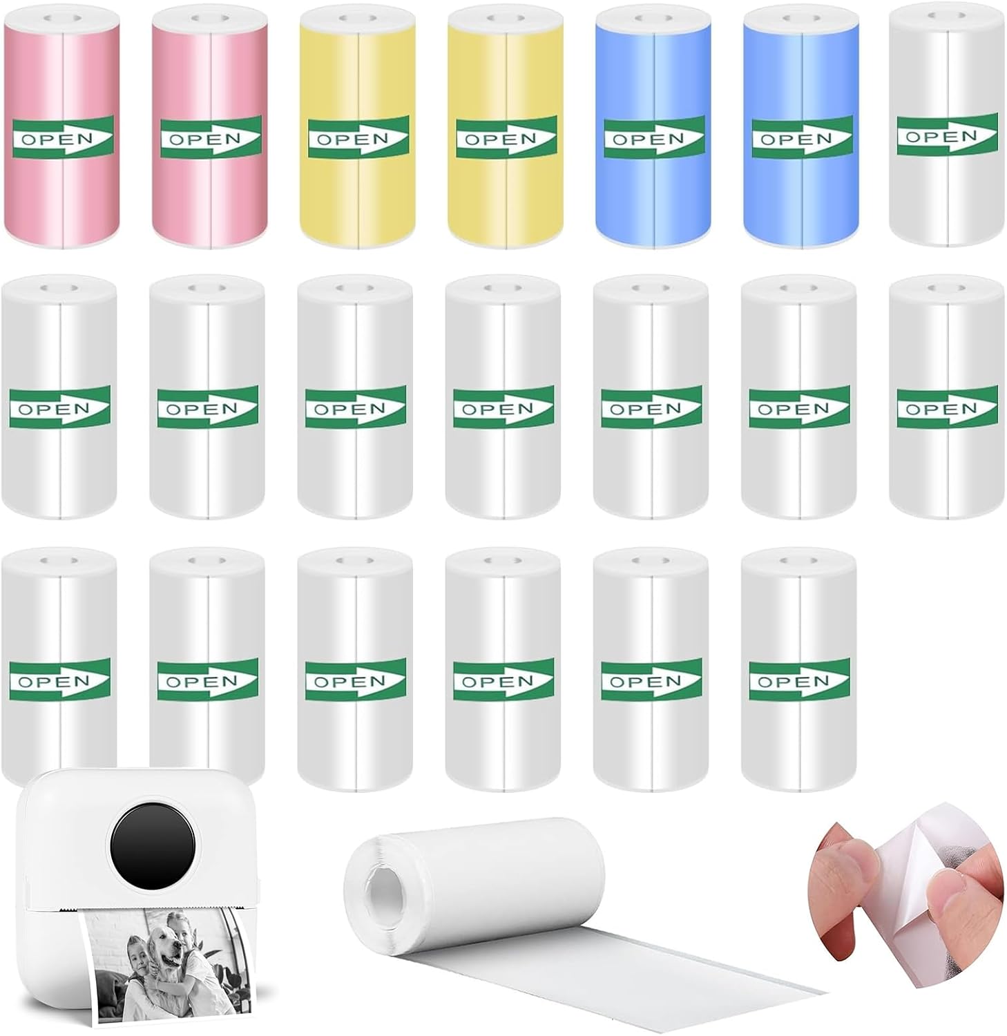 20PCS Mini Printer Paper Set - Print Photos & Notes Effortlessly!