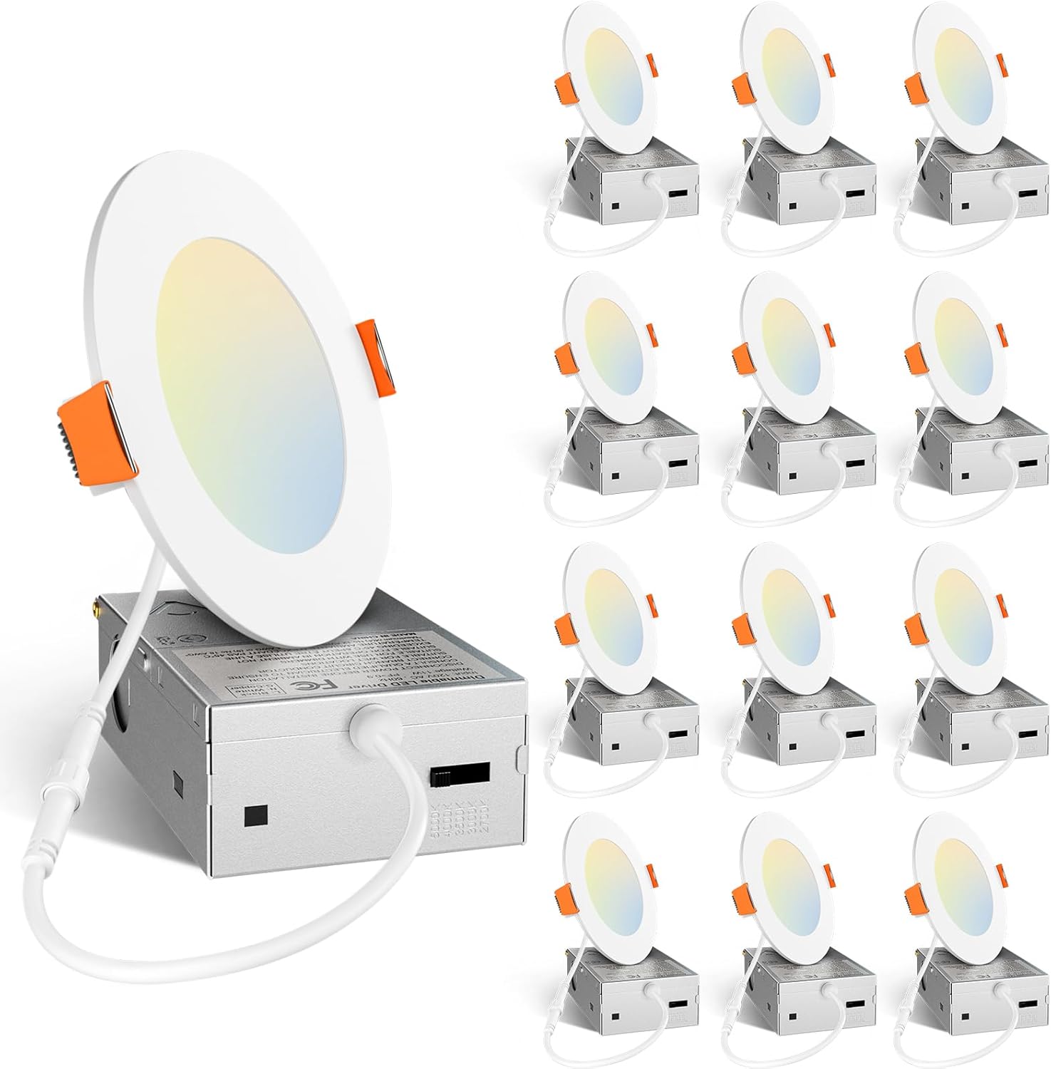 Amico 12 Pack 4 Inch Dimmable LED Recessed Lights for Home