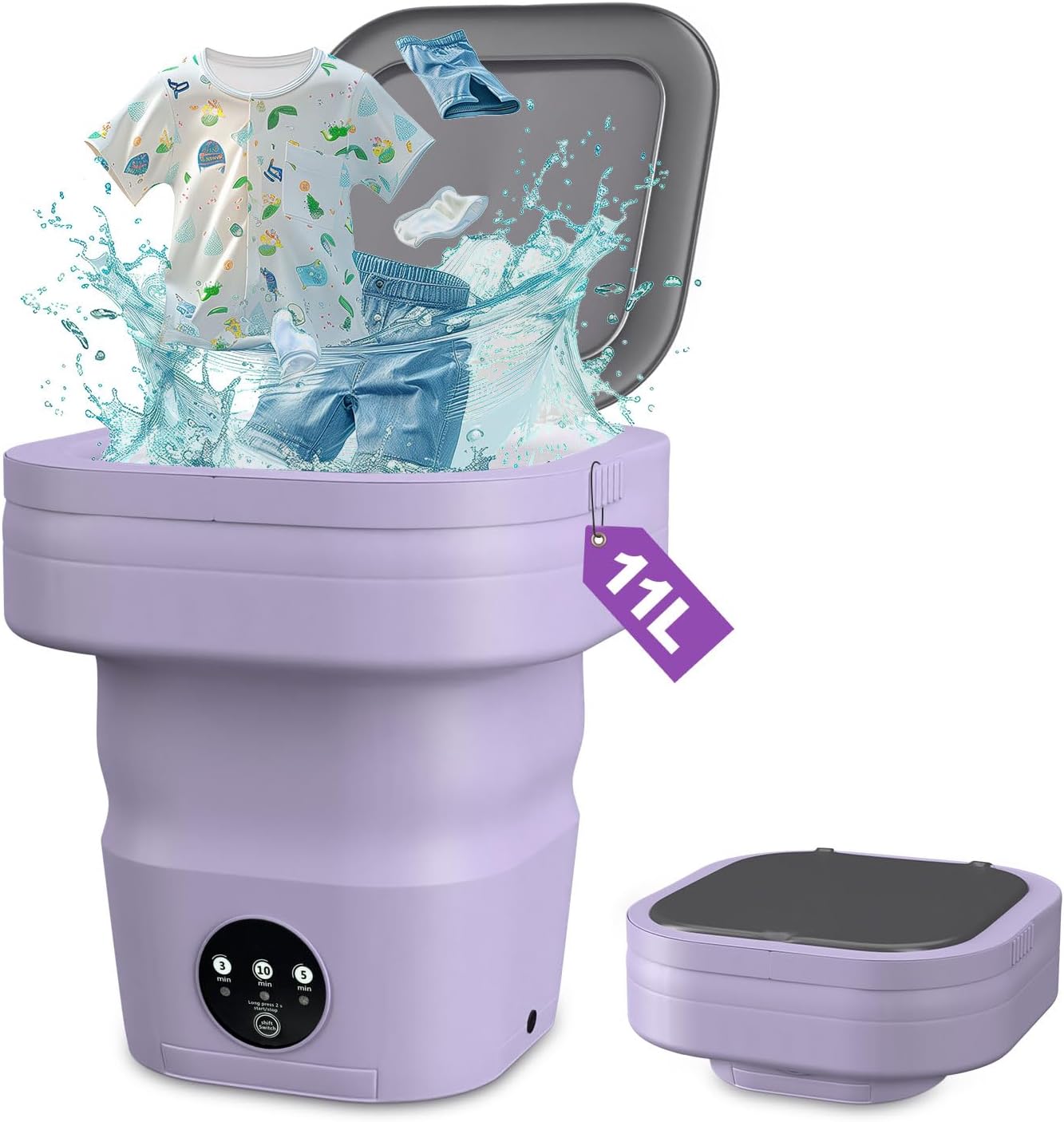 SEMONE 11L Portable Mini Washer - Deep Clean 3 Modes