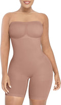 SHAPELLX Women's Shapewear Bodysuit Strapless Seamless Mid Thigh torso