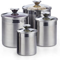 Stainless Steel 4-Piece Food Jar Canister Set - Medium Mix