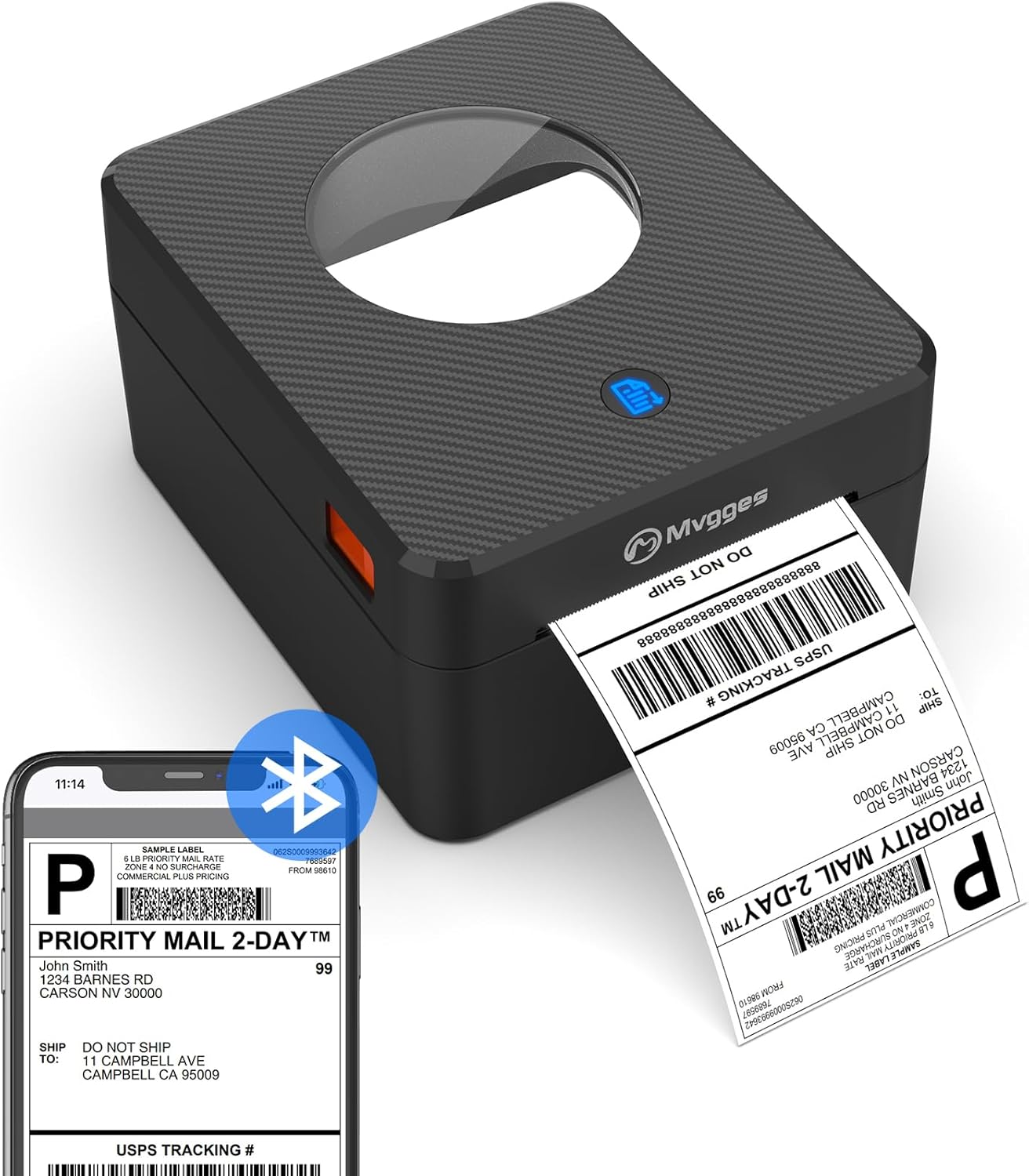 Mvgges Bluetooth Shipping Label Printer for Fast Printing
