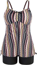 Plus Size Tankini Swimsuit Two Piece Set - Tummy Control Swimwear