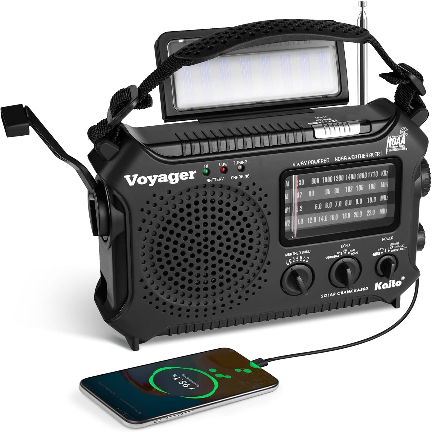 Kaito KA500 Emergency Radio with Solar and Dynamo Crank Power