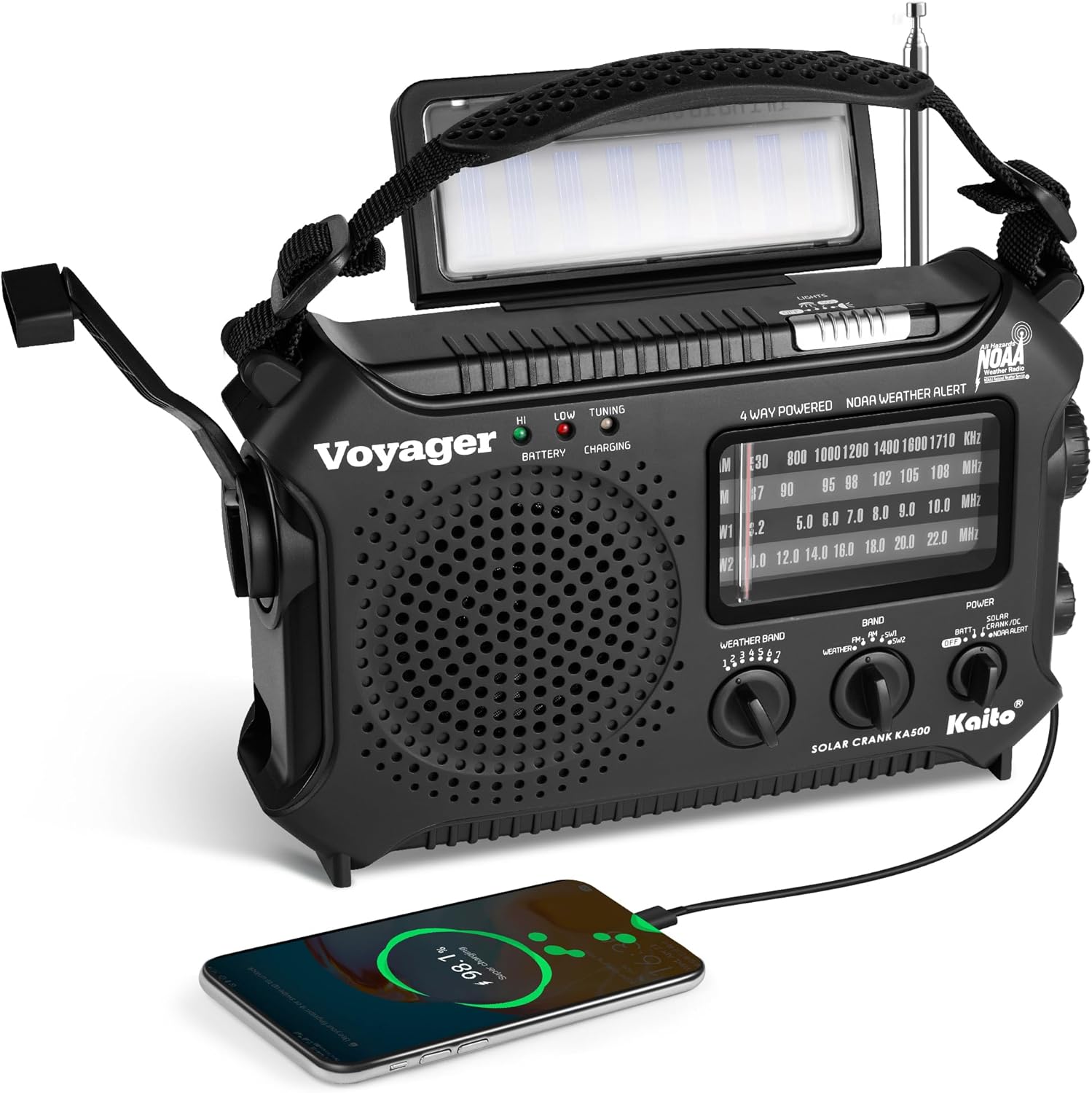 Kaito KA500 Emergency Radio with Solar and Dynamo Crank Power