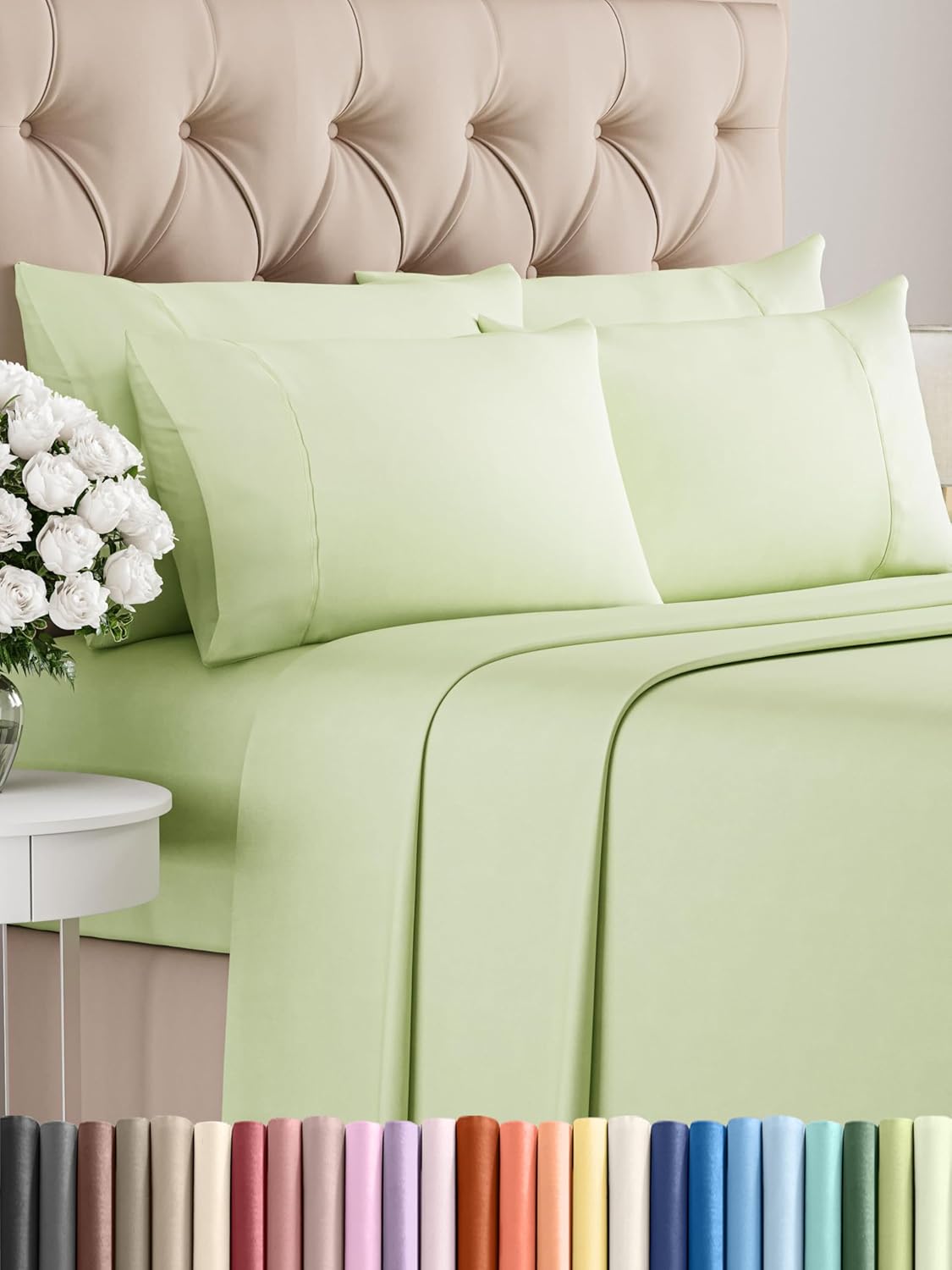 Queen 6 Piece Sheet Set - Ultra Soft Cooling Sheets for Comfort