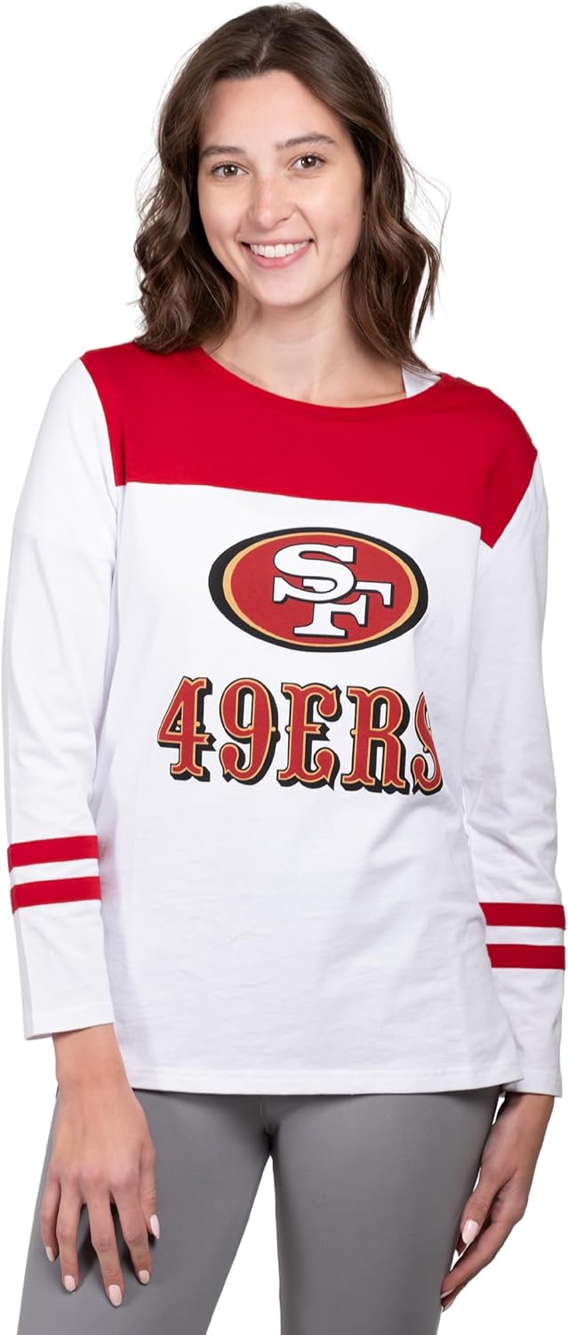 Ultra Game Women's NFL Official Super Soft Vintage Baseball T-Shirt