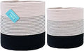 Black & White Rope Planter Baskets - 10 & 12 in Set