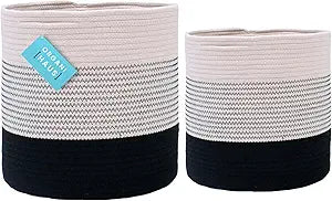 Stylish OrganiHaus Black & White Tree Planter Basket Set