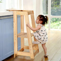 KIDINIX Solid Wooden Toddler Standing Tower - 3 Heights