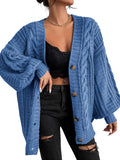 Oversized Cardigan Sweaters for Women - Soft Knit Open Front Button