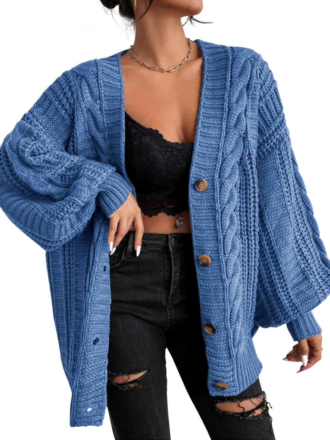 EXLURA Womens Oversized Cardigan Sweaters for Fall Winter Wear