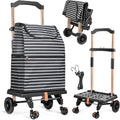 2-in-1 Shopping Cart for Groceries - Lightweight Foldable Dolly Cart
