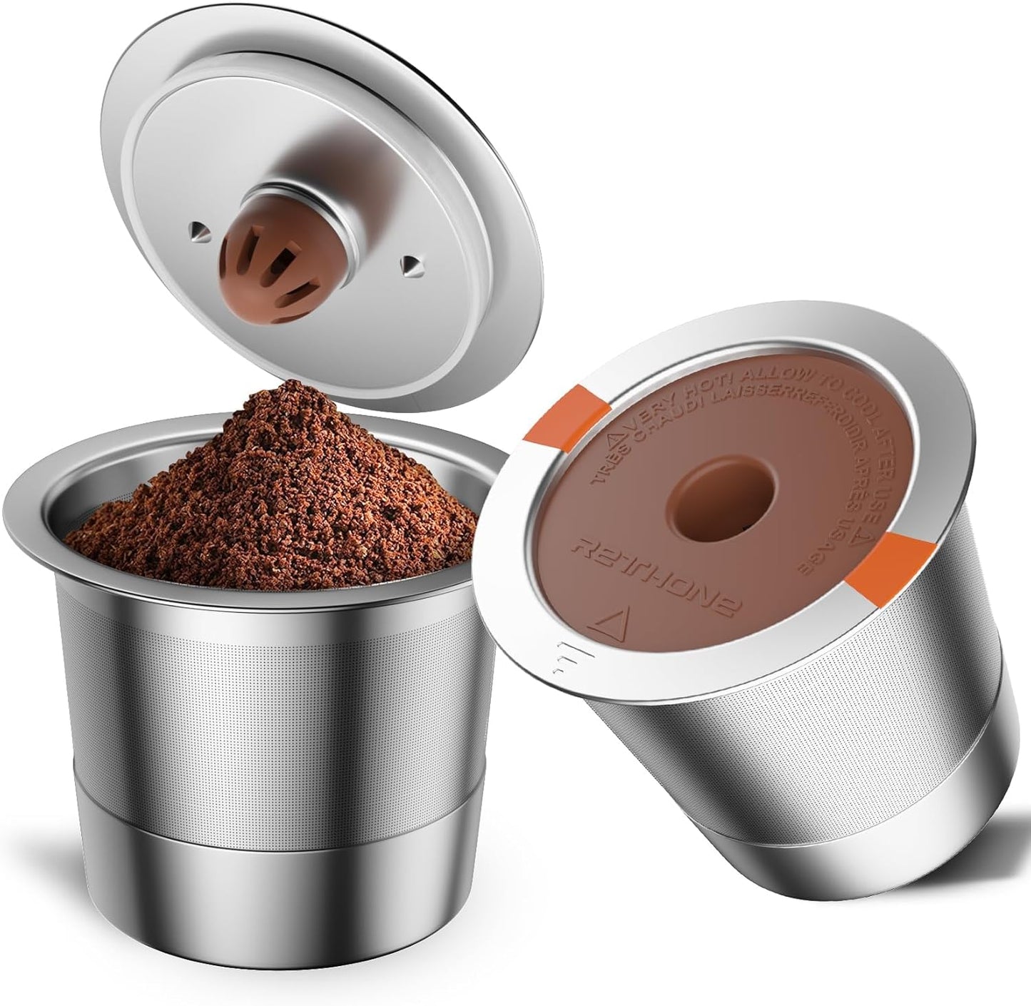 Stainless Steel Reusable K Cups, 2 Pack - Compatible with Keurig